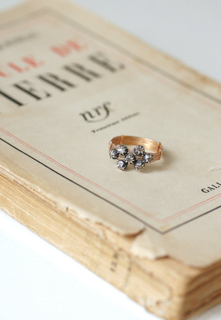 Diamond, rose gold and silver ring - Galerie Pénélope