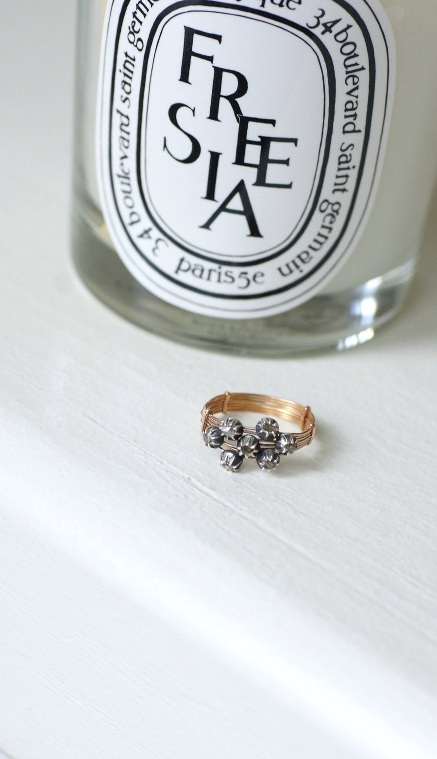 Diamond, rose gold and silver ring - Galerie Pénélope