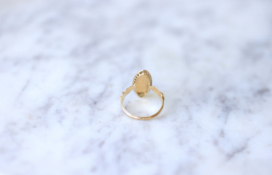Sentimental flower ring with pearls on enamel - Galerie Pénélope