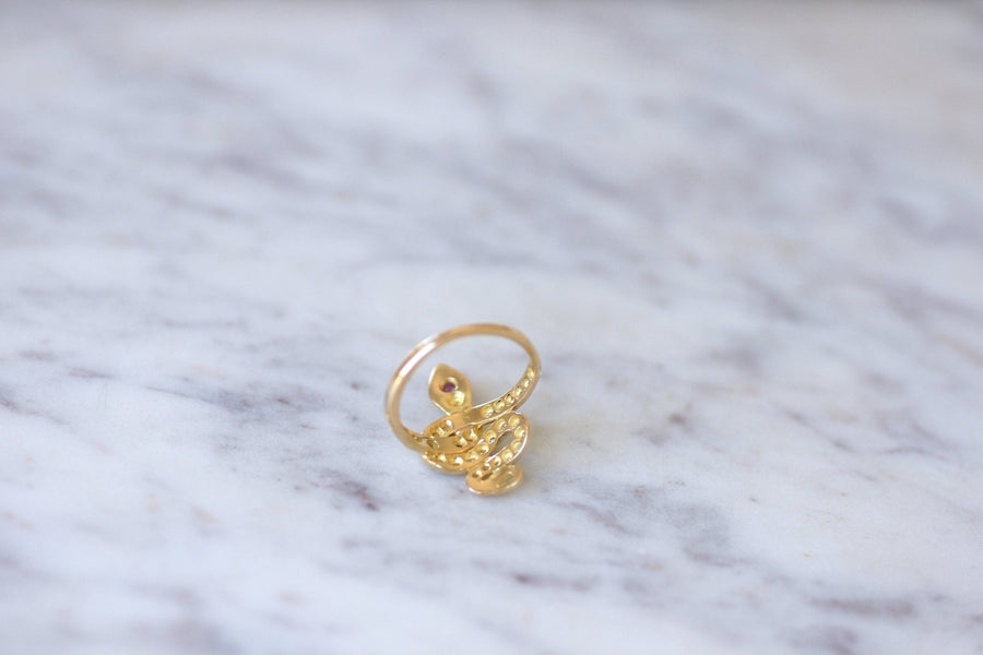 Diamond and Ruby Snake Ring - Penelope Gallery