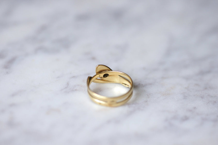 18Kt Gold and Diamond Victorian Snake Ring - Galerie Pénélope