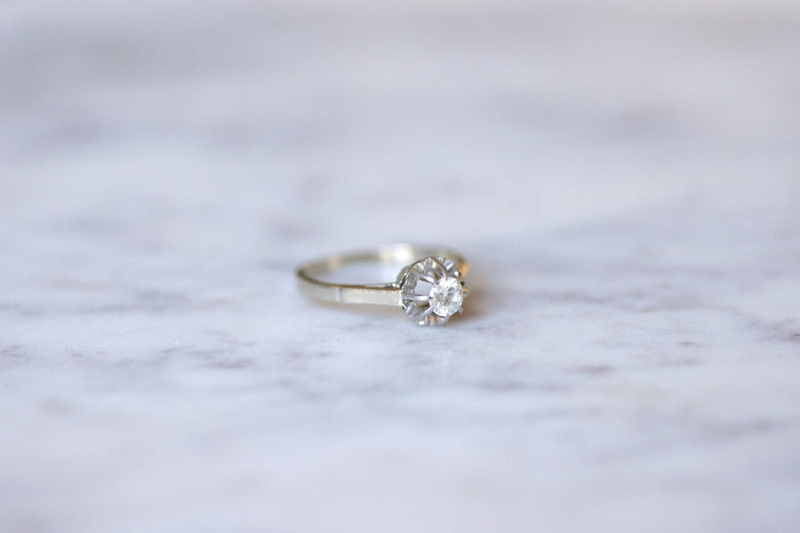 White gold, platinum, and diamond solitaire ring - Penelope Gallery