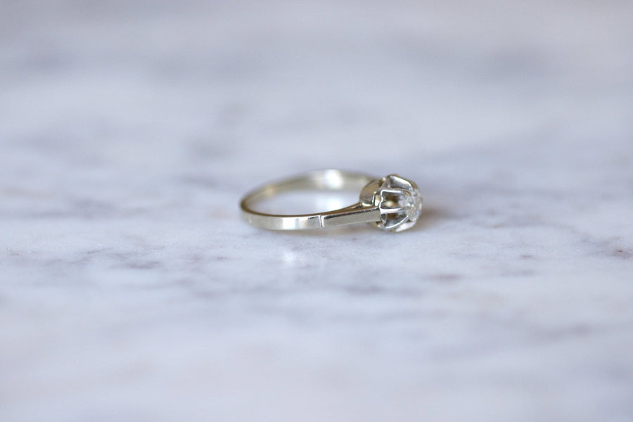 White gold, platinum, and diamond solitaire ring - Penelope Gallery