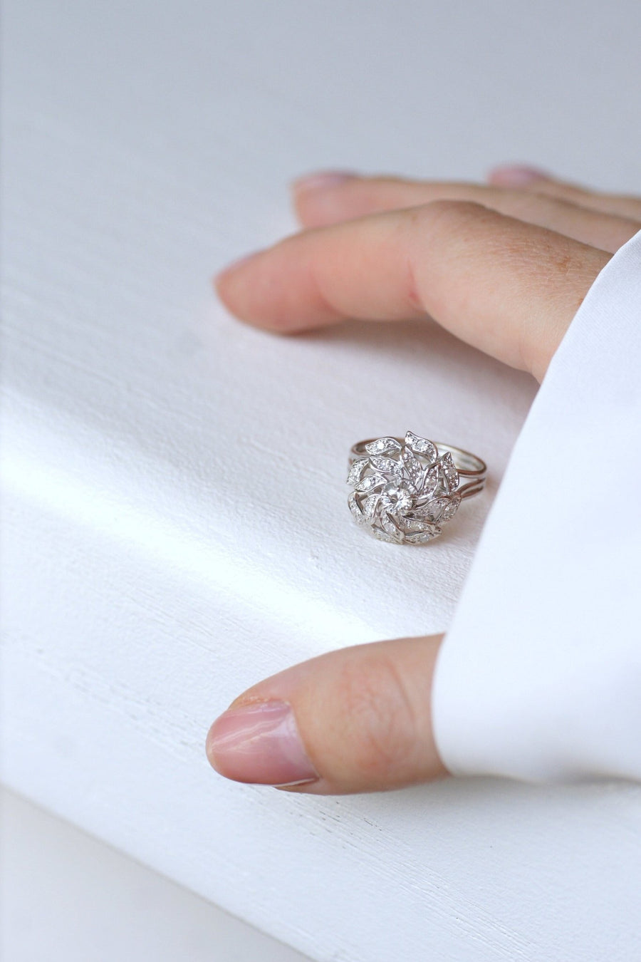 White gold and diamond spiral ring - Penelope Gallery