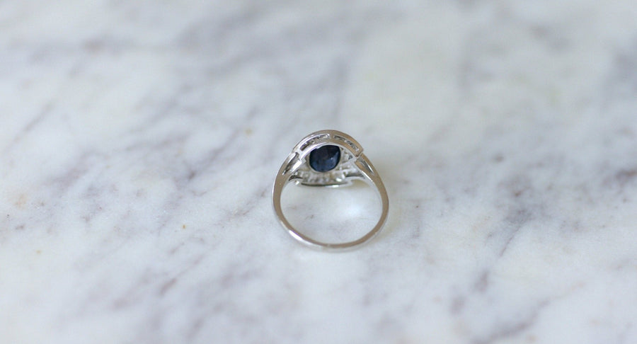 Art Deco style sapphire and diamond ring - Penelope Gallery