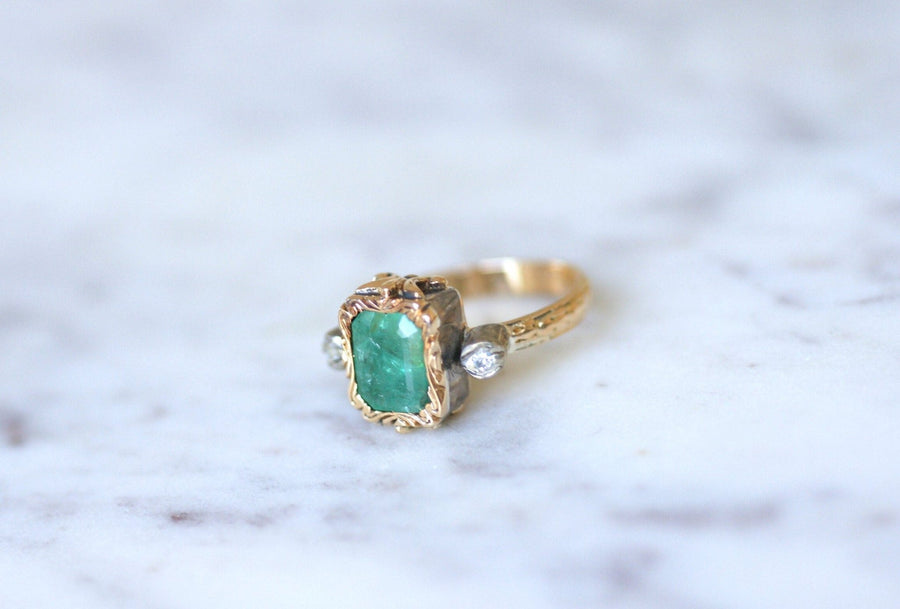 Victorian emerald and diamond ring - Penelope Gallery