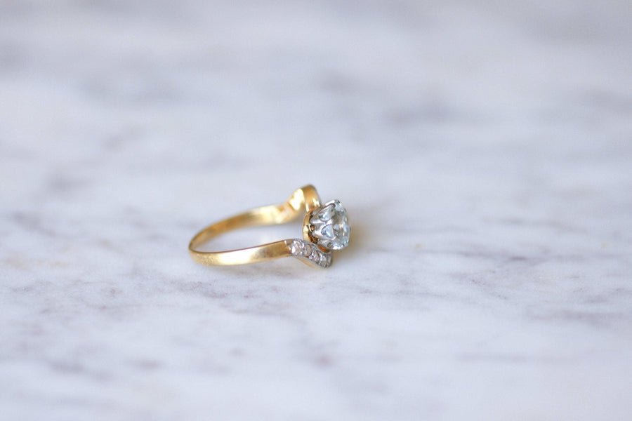 Antique aquamarine, pearl and diamond ring - Penelope Gallery