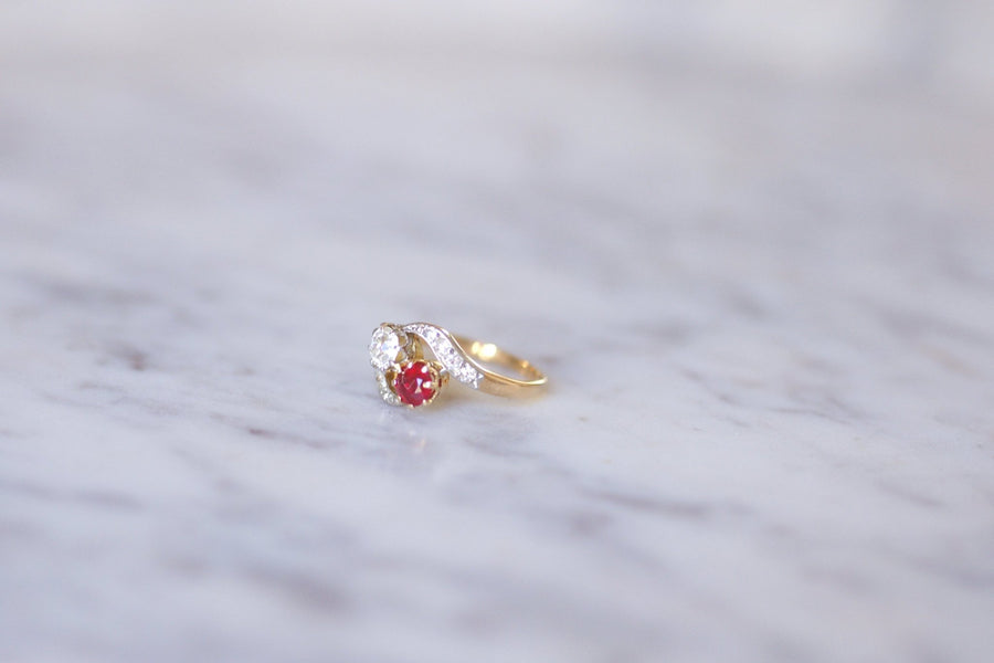 Belle Epoque ruby and diamond ring - Galerie Pénélope
