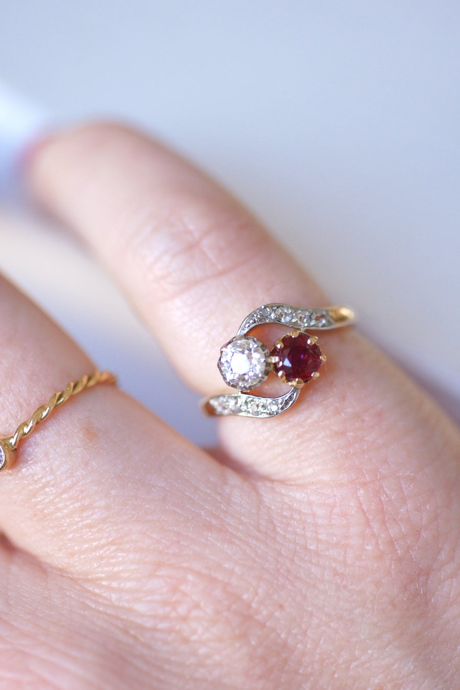 Belle Epoque ruby and diamond ring - Galerie Pénélope