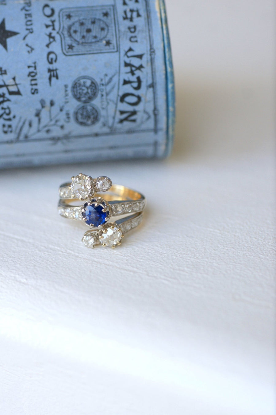 Belle Epoque sapphire and diamond ring - Galerie Pénélope