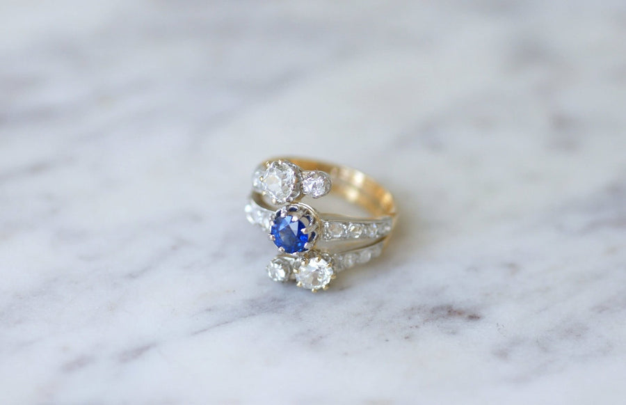 Belle Epoque sapphire and diamond ring - Galerie Pénélope