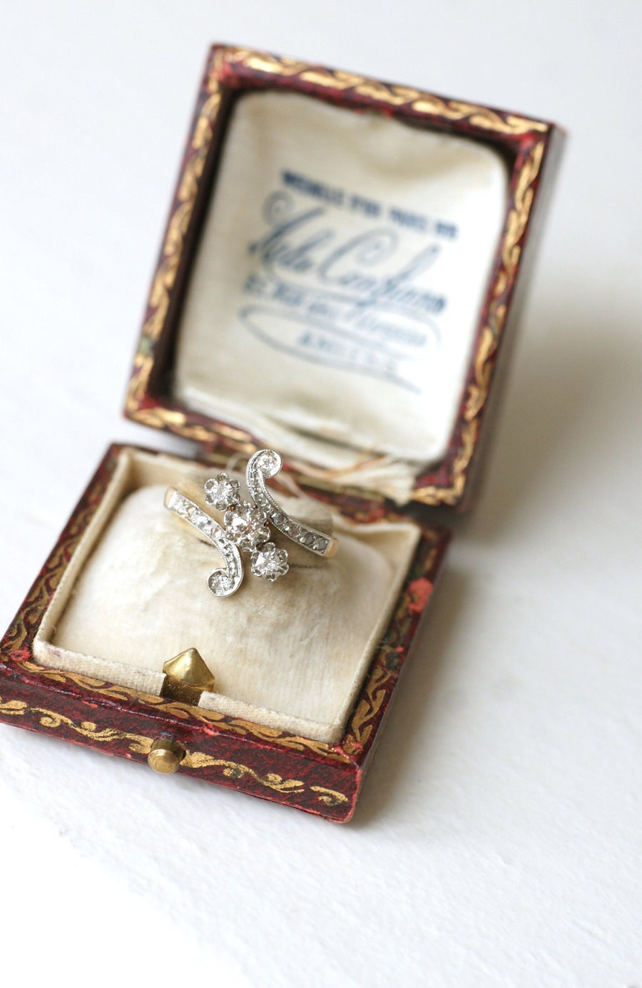 Toi et Moi ring, diamonds on rose gold - Galerie Pénélope