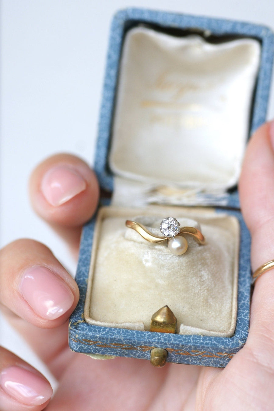 You and Me pearl and diamond ring - Penelope Gallery