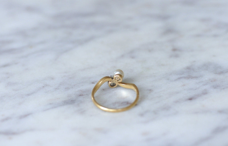 You and Me pearl and diamond ring - Penelope Gallery