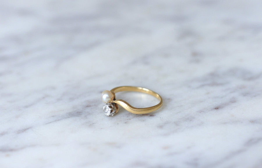 You and Me pearl and diamond ring - Penelope Gallery