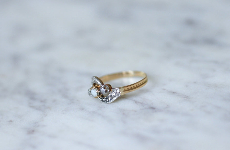 You and Me pearl and diamond ring - Penelope Gallery