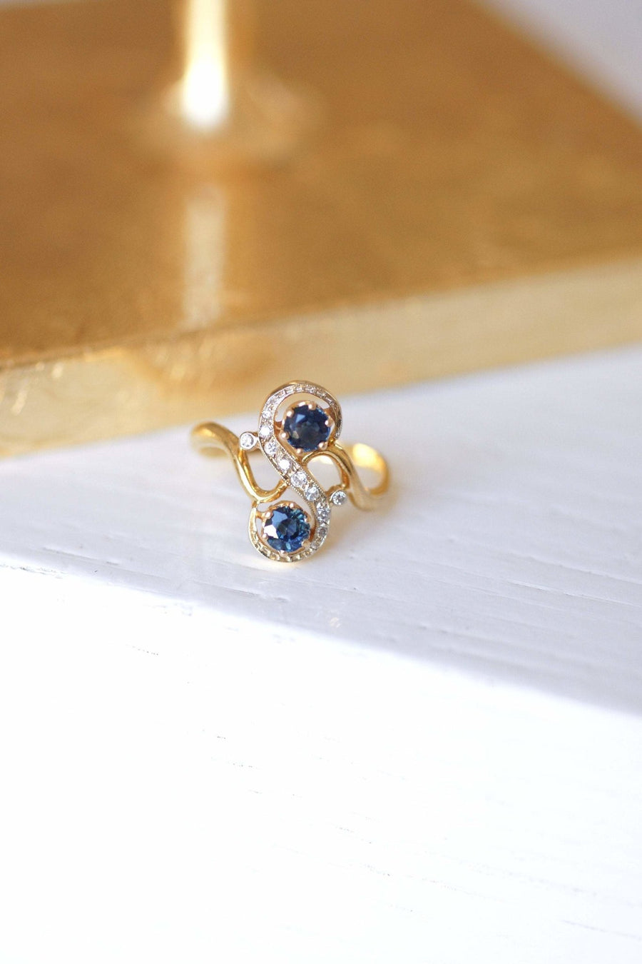 Vintage sapphires and diamonds ring - Galerie Pénélope
