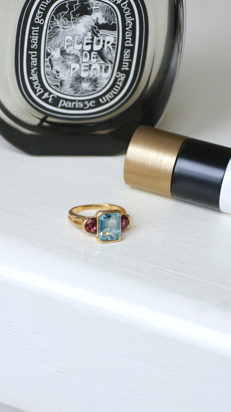 Topaz and Yellow Gold Garnet Ring - Galerie Pénélope