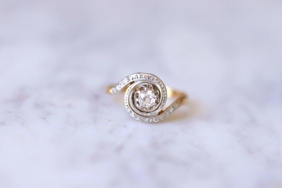 Belle Epoque Tourbillon ring, gold and diamonds - Galerie Pénélope