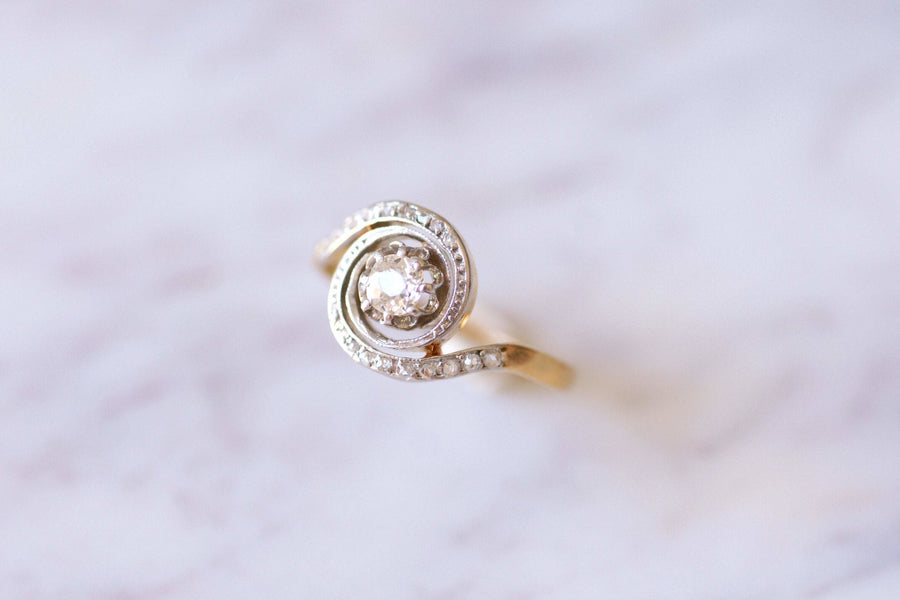 Belle Epoque Tourbillon ring, gold and diamonds - Galerie Pénélope