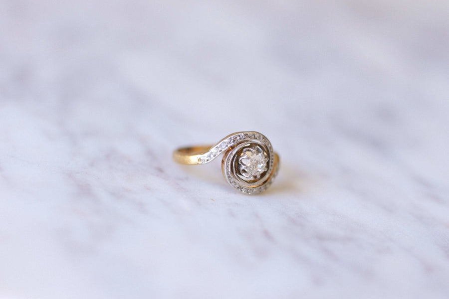 Belle Epoque Tourbillon ring, gold and diamonds - Galerie Pénélope
