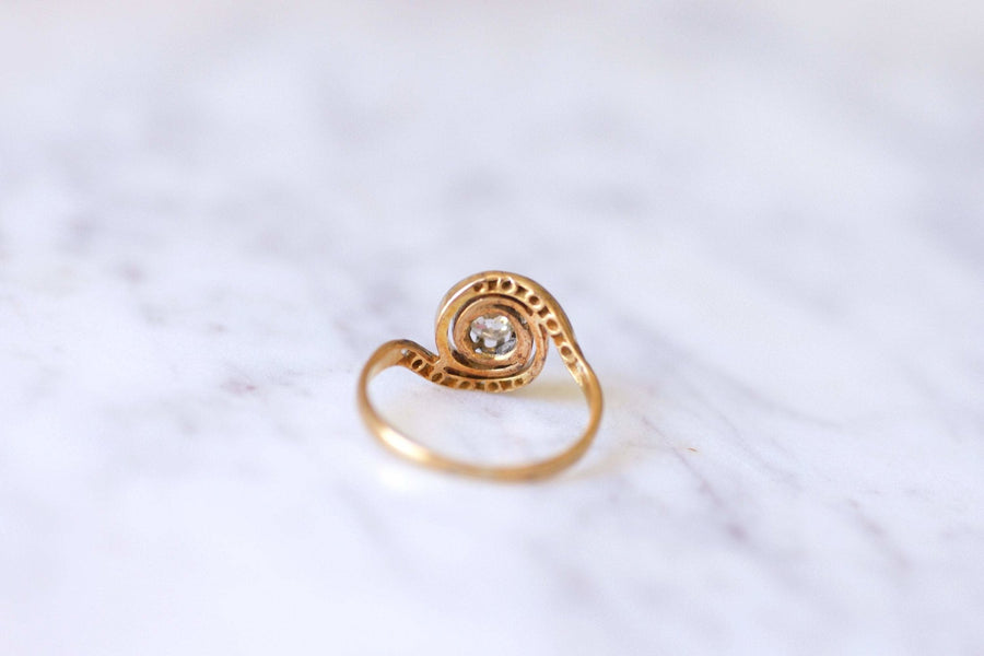 Belle Epoque Tourbillon ring, gold and diamonds - Galerie Pénélope