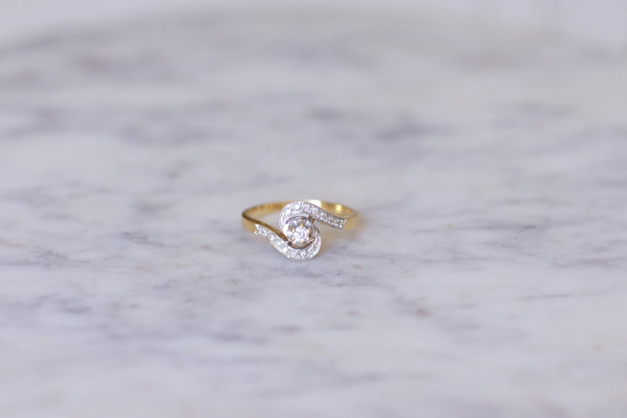 Two gold and diamond tourbillon ring - Galerie Pénélope