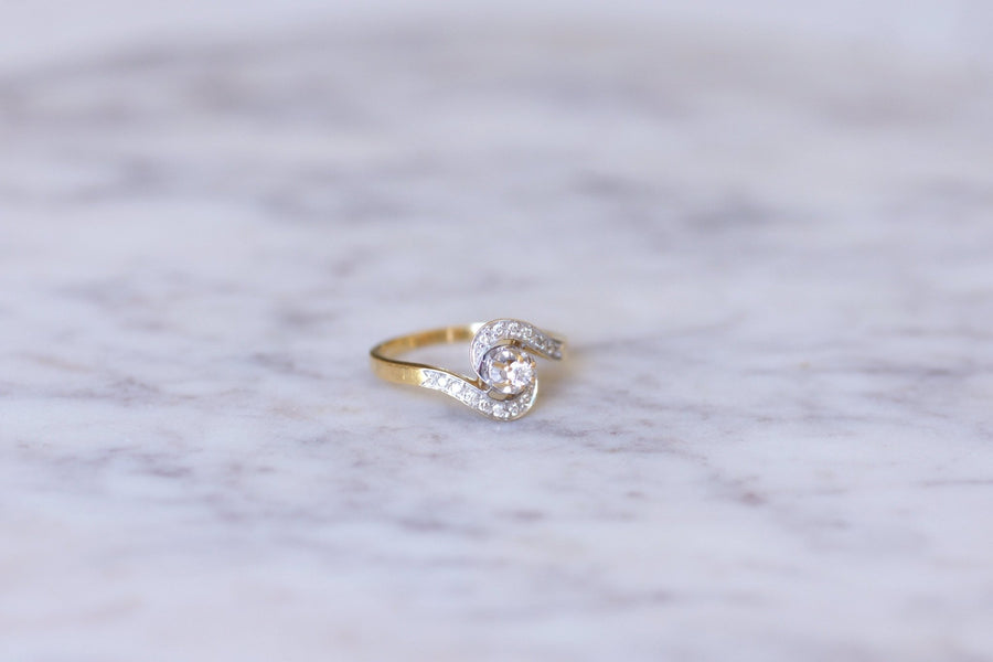 Two gold and diamond tourbillon ring - Galerie Pénélope
