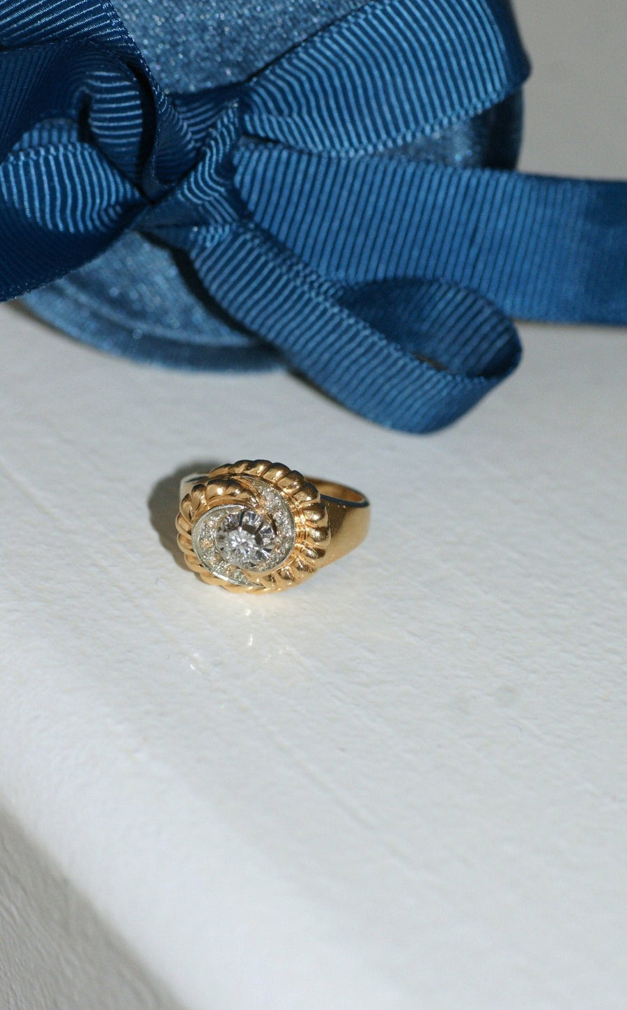 Vintage pink gold and diamond ring - Penelope Gallery