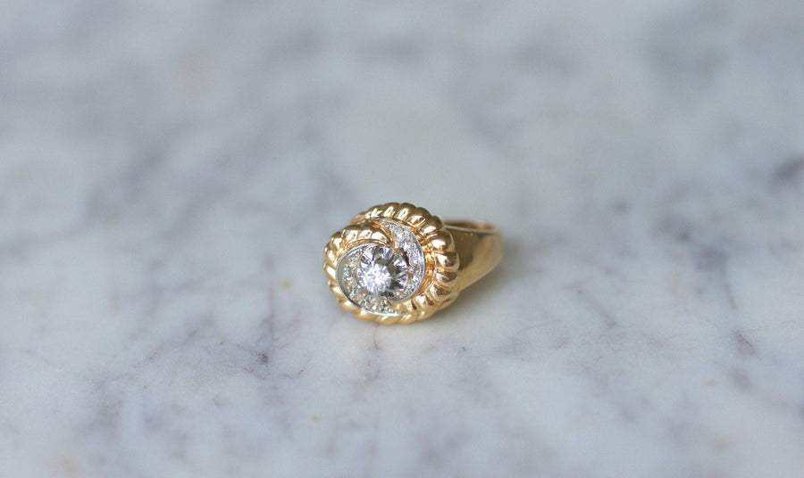 Vintage pink gold and diamond ring - Penelope Gallery
