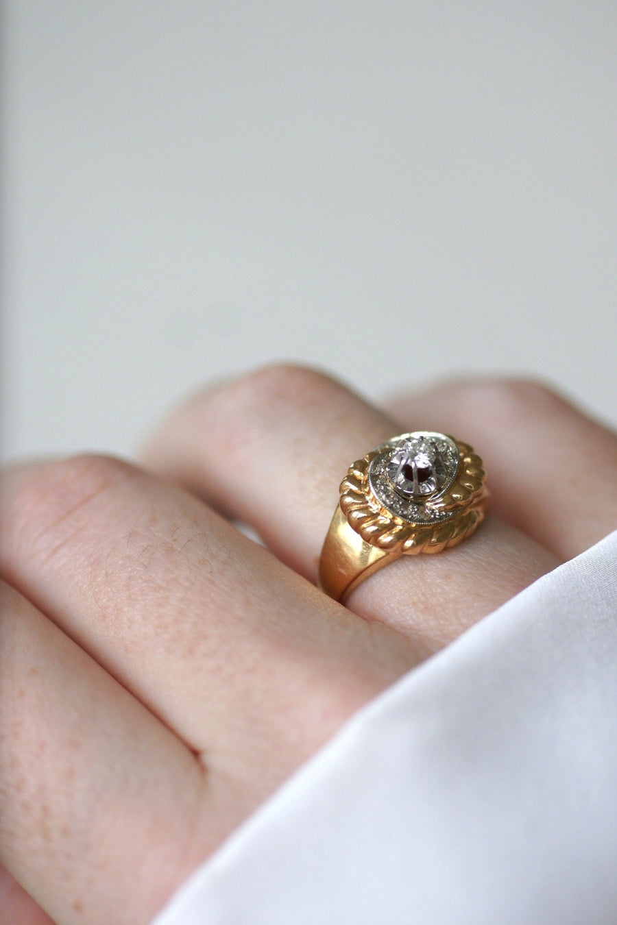 Vintage pink gold and diamond ring - Penelope Gallery