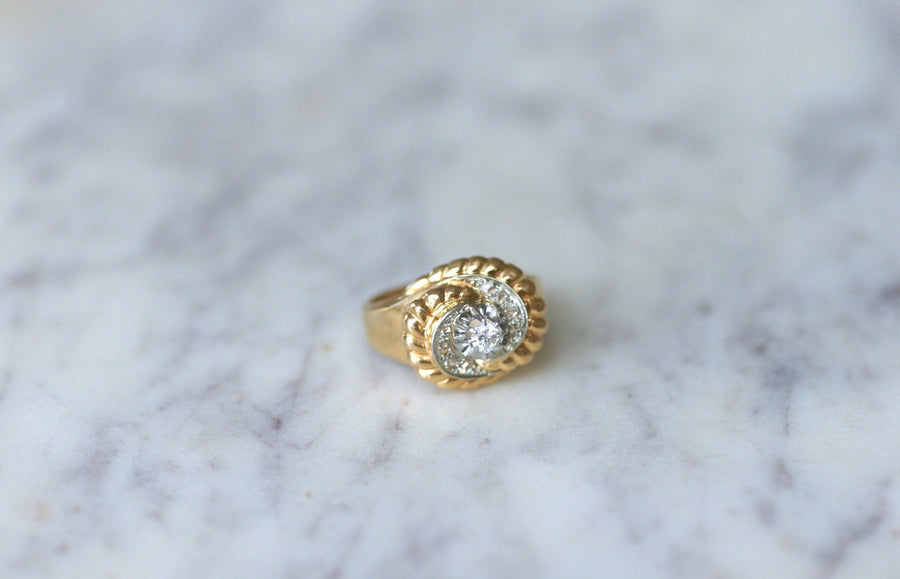 Vintage pink gold and diamond ring - Penelope Gallery