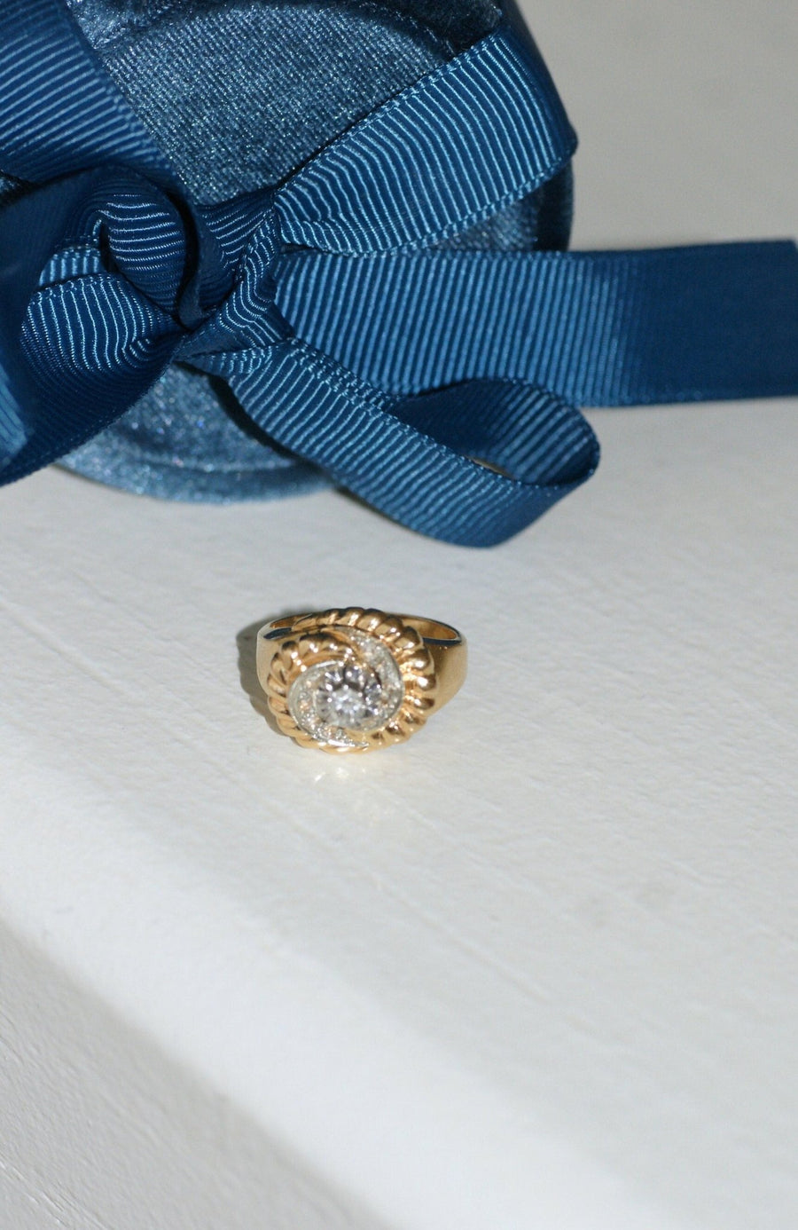 Vintage pink gold and diamond ring - Penelope Gallery