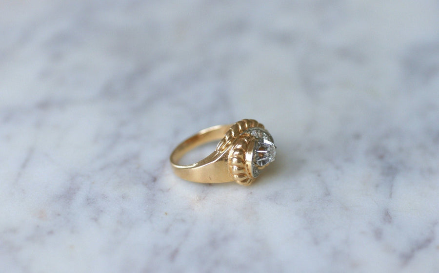 Vintage pink gold and diamond ring - Penelope Gallery