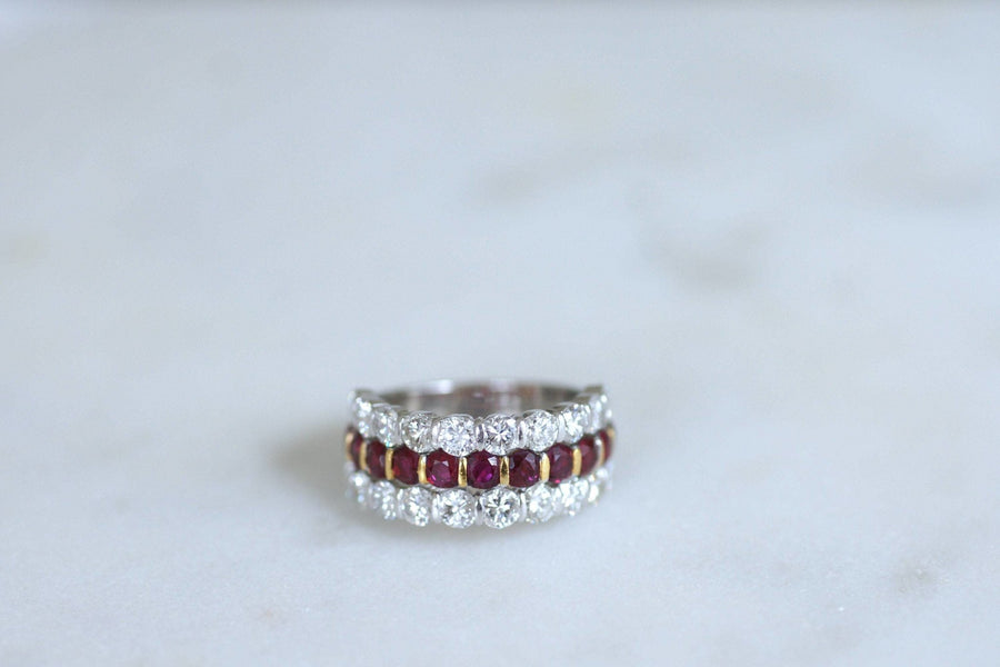 Ruby and diamond triple ring - Penelope Gallery