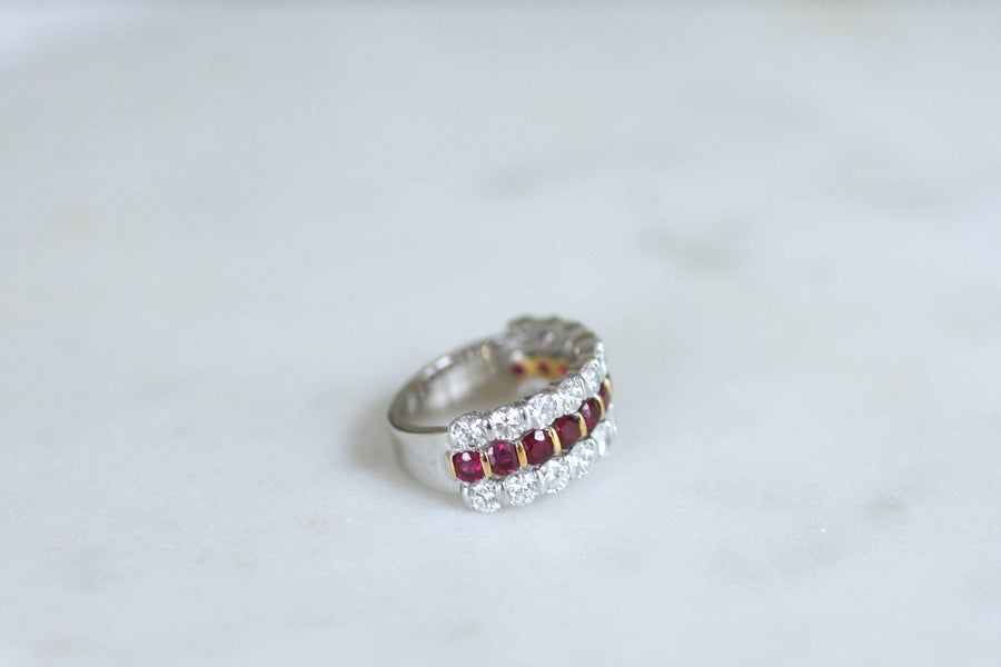 Ruby and diamond triple ring - Penelope Gallery