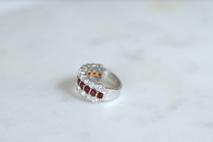 Ruby and diamond triple ring - Penelope Gallery