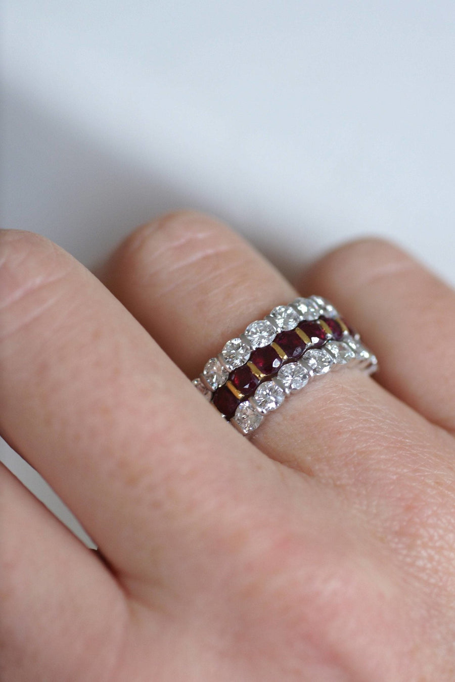 Ruby and diamond triple ring - Penelope Gallery