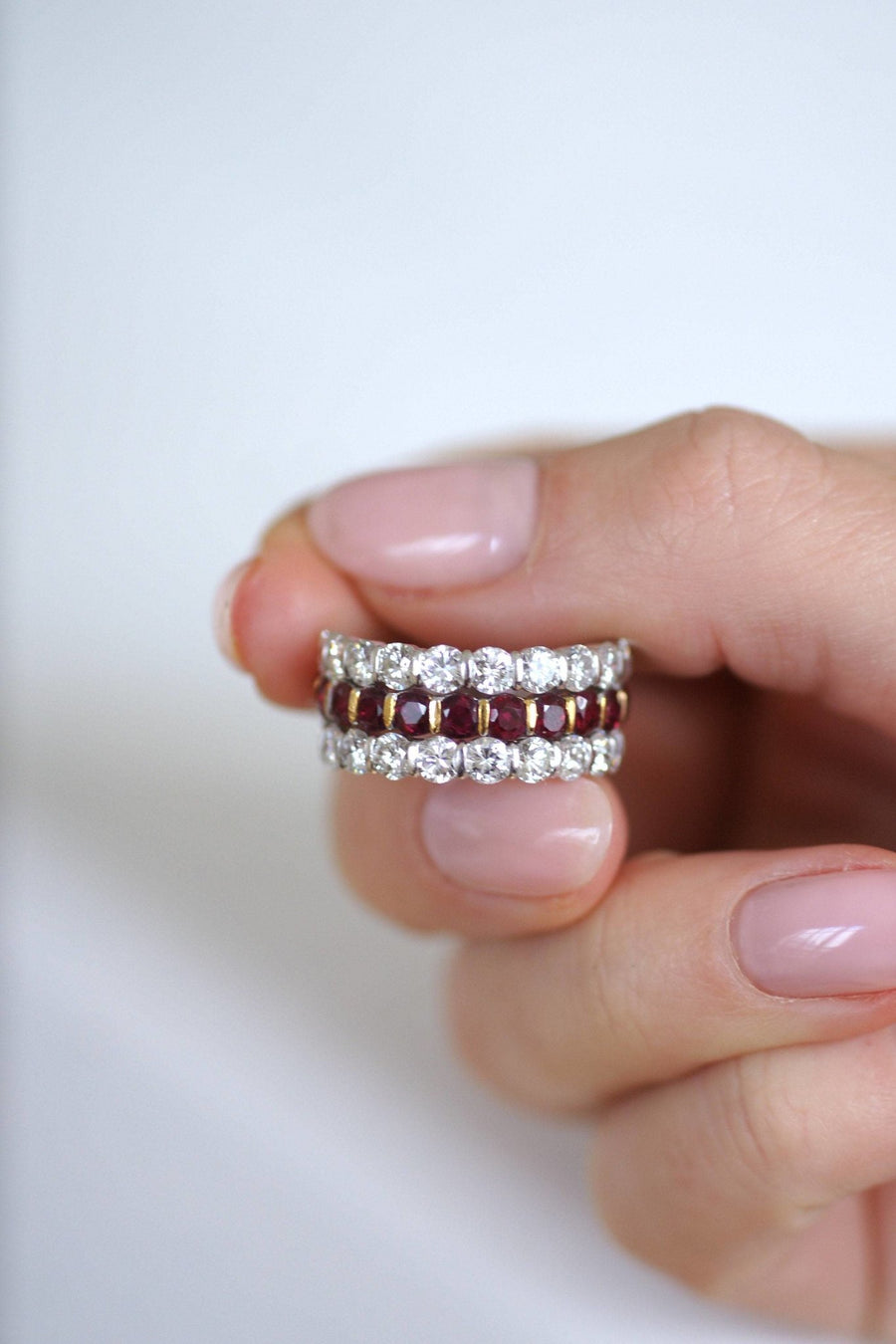 Ruby and diamond triple ring - Penelope Gallery