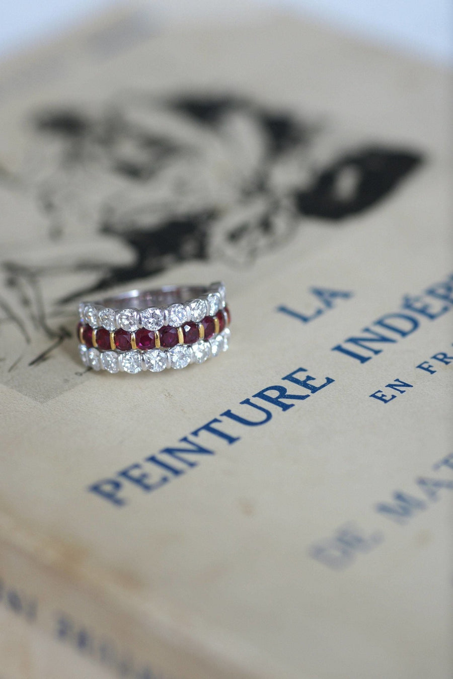 Ruby and diamond triple ring - Penelope Gallery