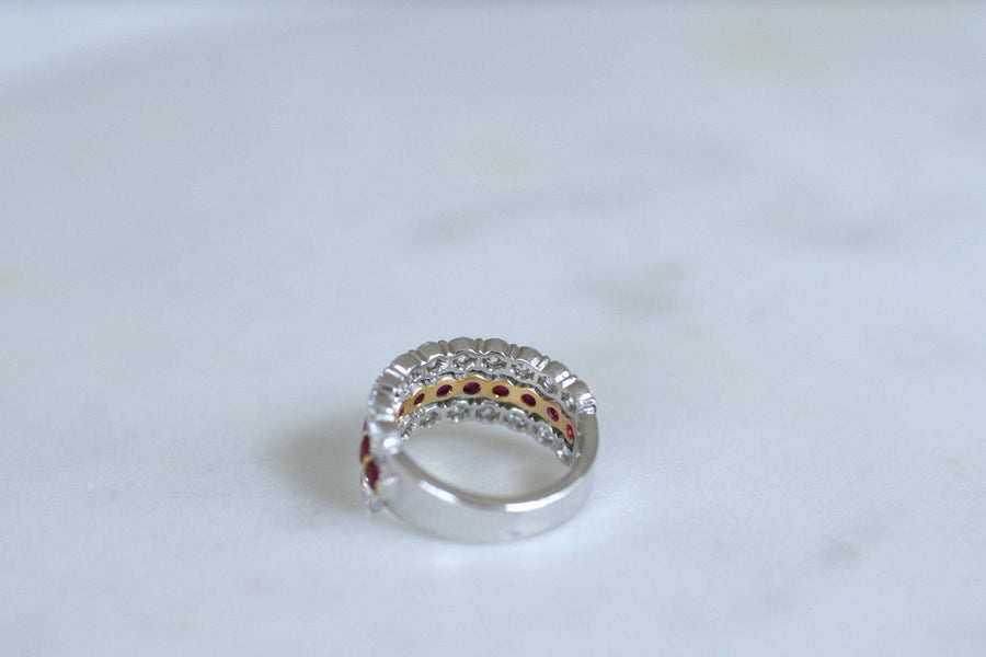 Ruby and diamond triple ring - Penelope Gallery