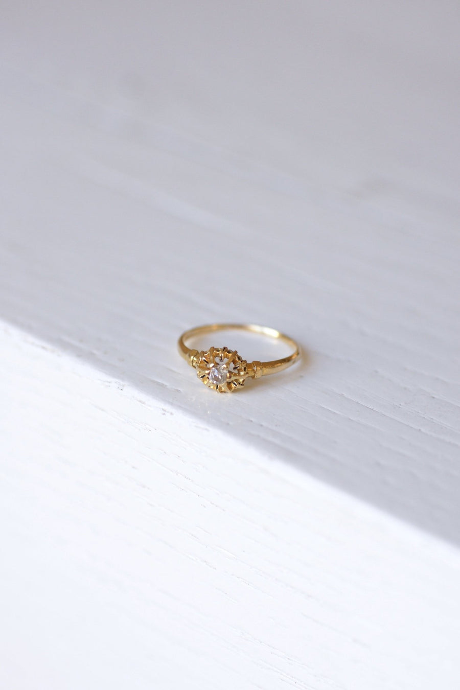 Antique enamelled gold and old cut diamond Victorian ring - Galerie Pénélope