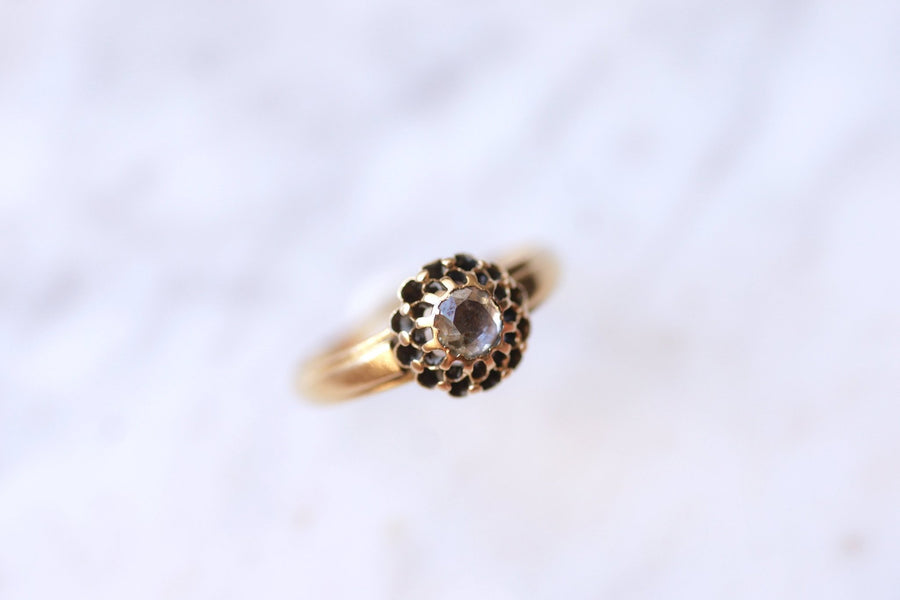 Antique gold and diamond solitaire Victorian ring - Galerie Pénélope