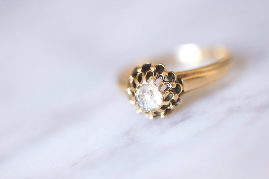 Antique gold and diamond solitaire Victorian ring - Galerie Pénélope