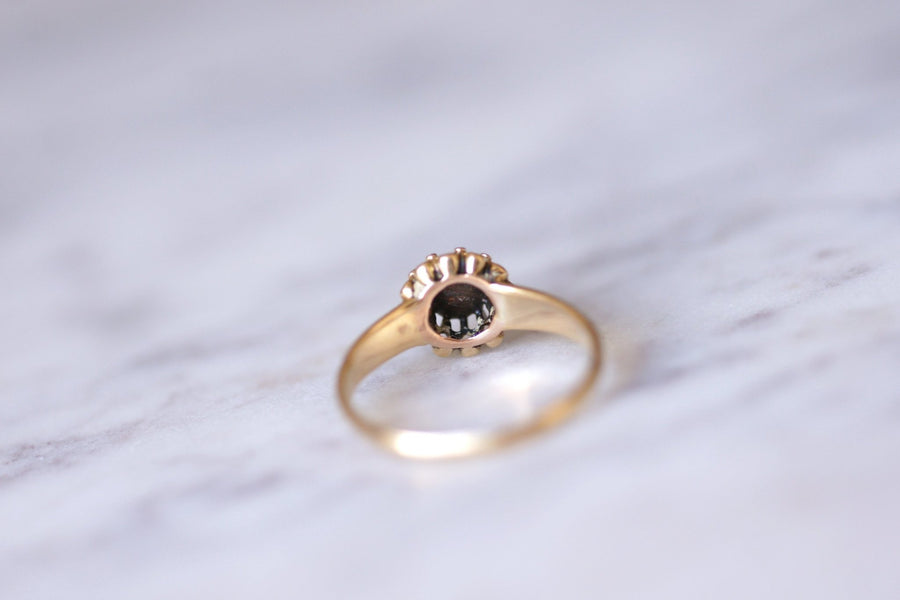 Antique gold and diamond solitaire Victorian ring - Galerie Pénélope