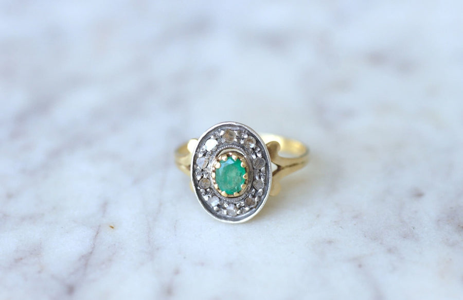 Vintage emerald and diamond ring - Penelope Gallery
