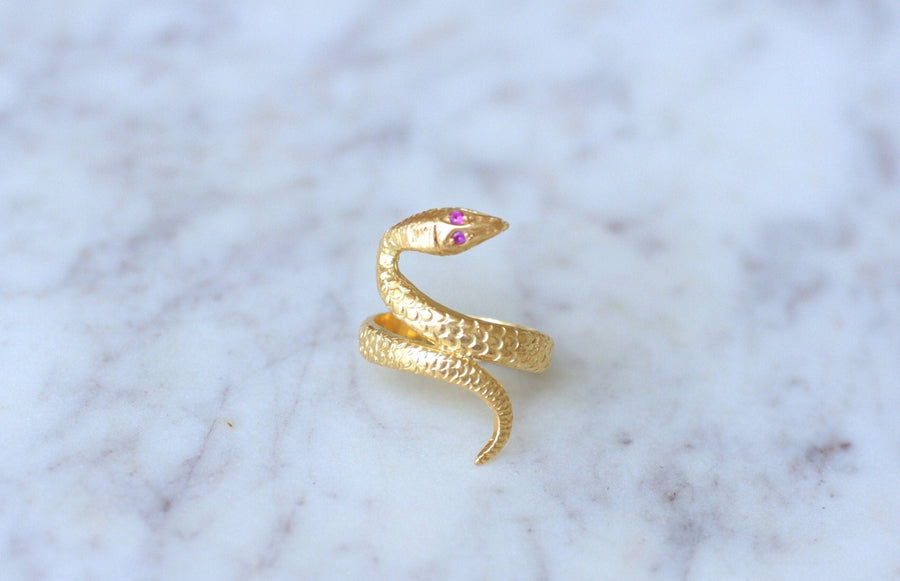 Vintage Snake Ring Yellow Gold - Penelope Gallery