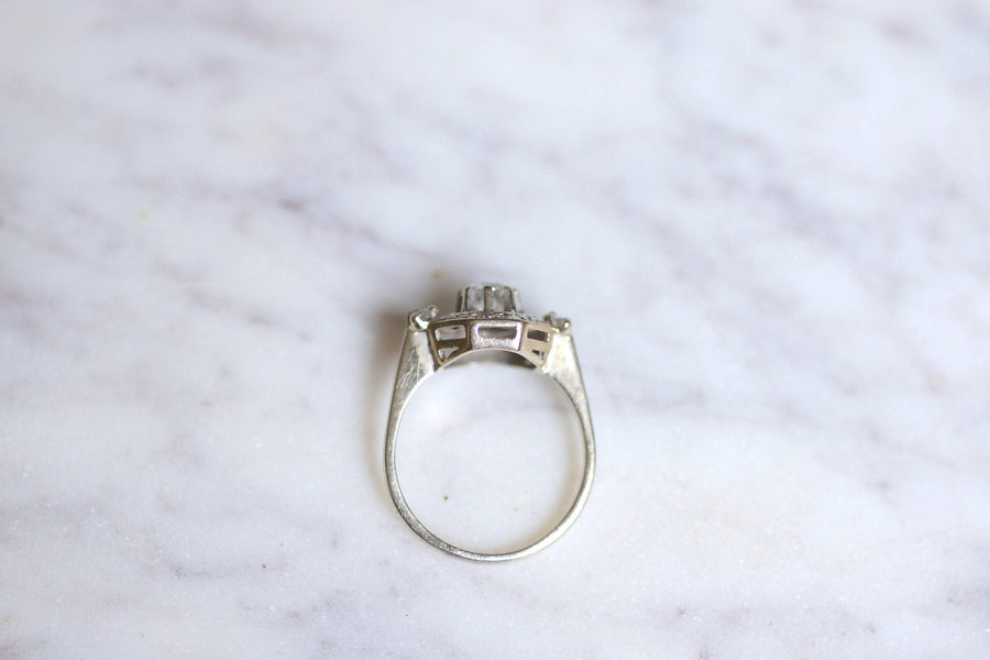 Art Deco platinum, white gold and diamond 0.55Ct engagement ring - Galerie Pénélope
