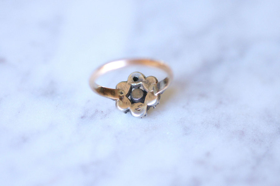 Antique gold and silver provencal ring with diamonds - Galerie Pénélope