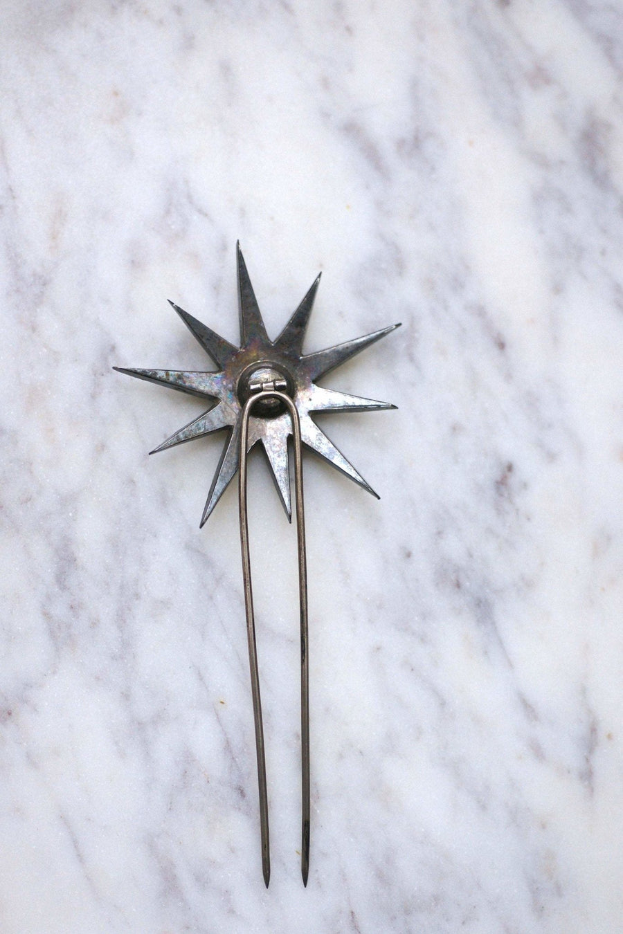 Antique silver and strass star hair jewel - Galerie Pénélope